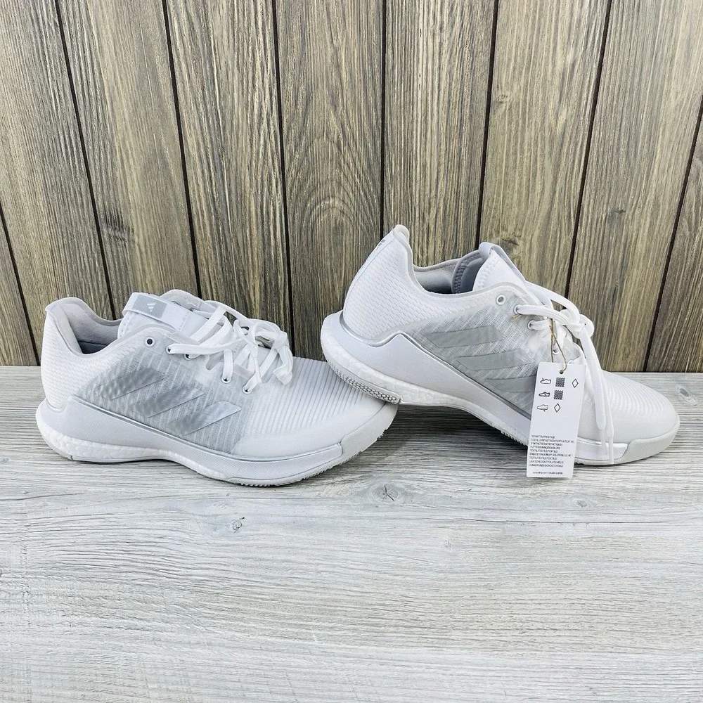 Adidas Crazyflight Volleyball Shoes White Silver Grey IG3970 Womens Size: 8.5 - Picture 2 of 16